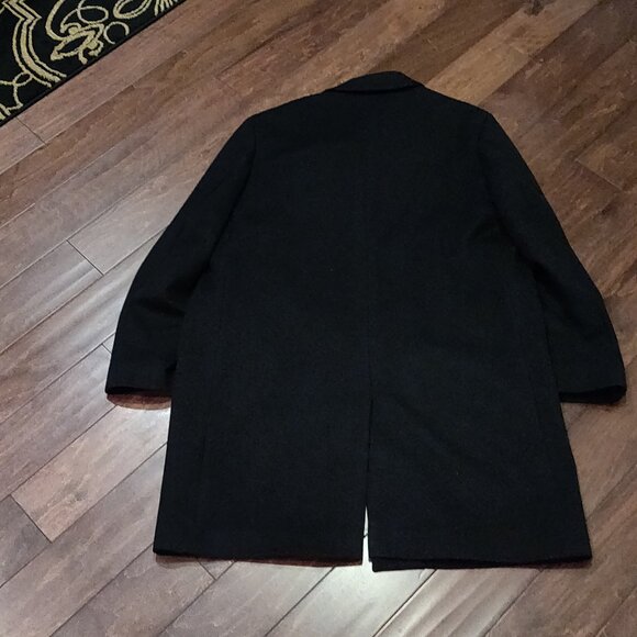 Jos. A. Bank Executive Collection Black 100% Wool Men's Top Coat SIZE 46L - Picture 4 of 11